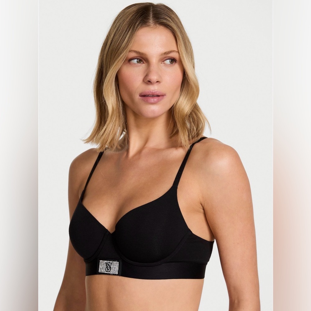 Victoria's Secret Shine Patch Perfect Push Up Bra 34D Black new with tags